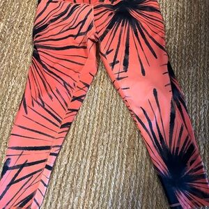 adidas Women's Coral and Black Graphic Leggings
